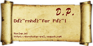 Dörnhöfer Pál névjegykártya